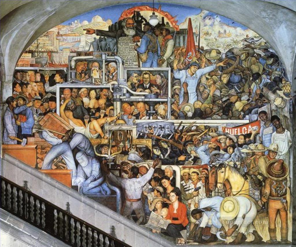 the world of today and tomorrow 1935 Diego Rivera Oil Paintings